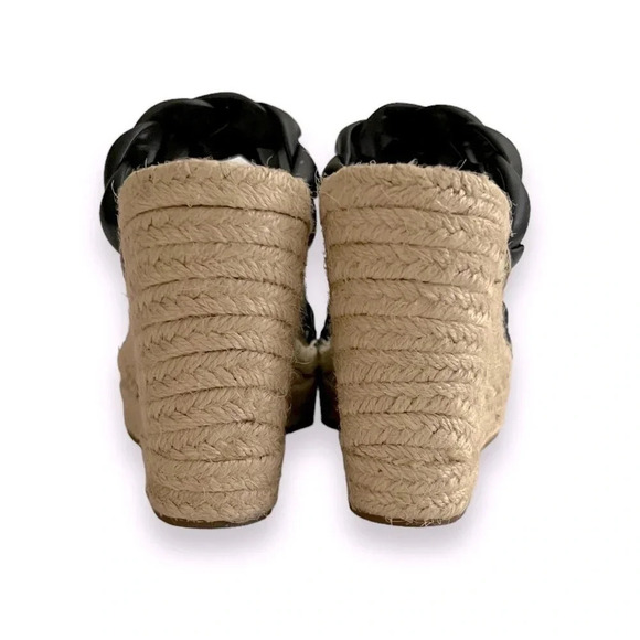 Kenneth Cole Olivia Braided Wedge Espadrille Black Sandal Size 11 NWT - Picture 7 of 9